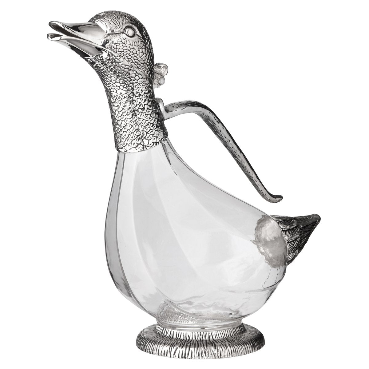 EDZARD decanter decanter carafe Daisy, noble silver-plated elements, height 26 cm, capacity 0.9 liters