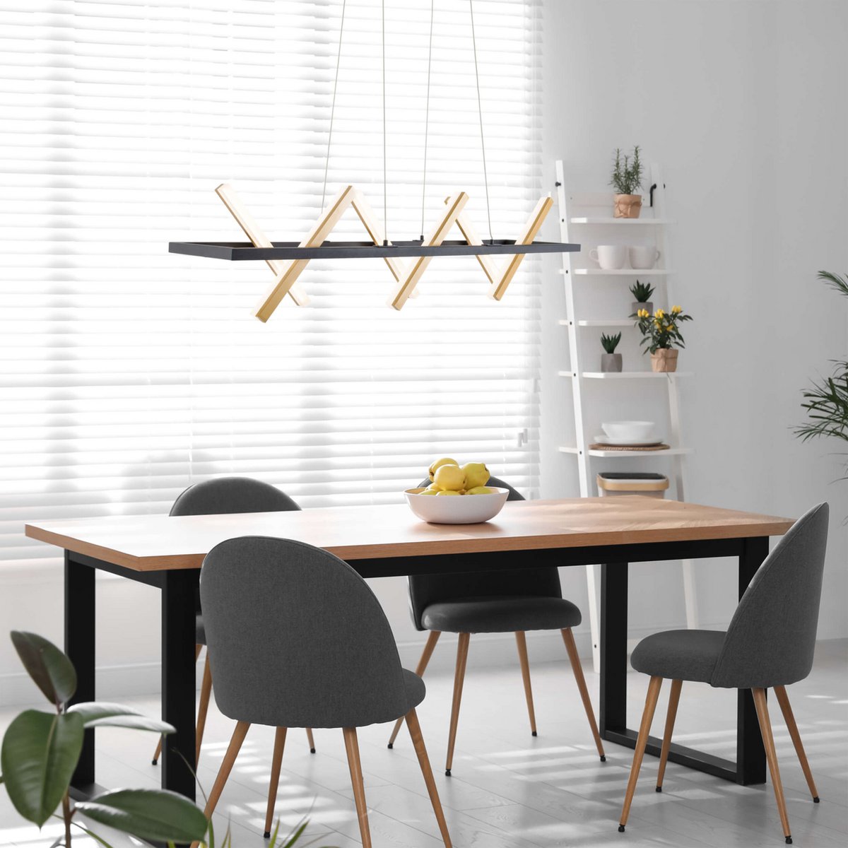 LED pendant light "Cadice" l: 100cm gold