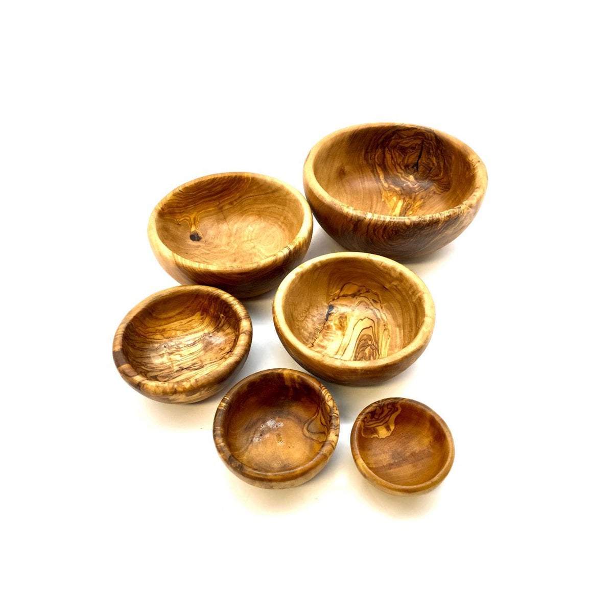 Set of 6 bowls ROUND made of olive wood