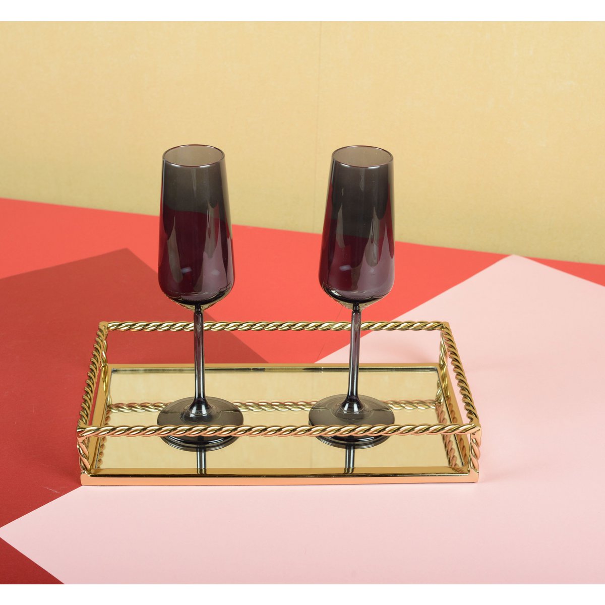 Svarta champagneglas - 6-pack