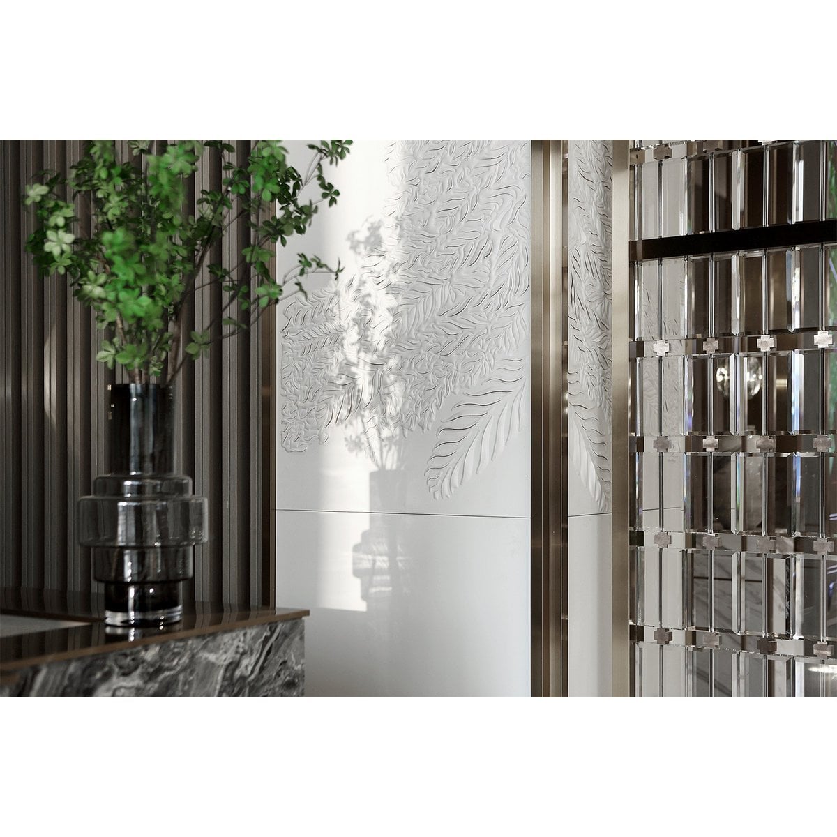 retro style thick glass vase XXL,series: TYLER 46GR, 9mm thich luxury glass