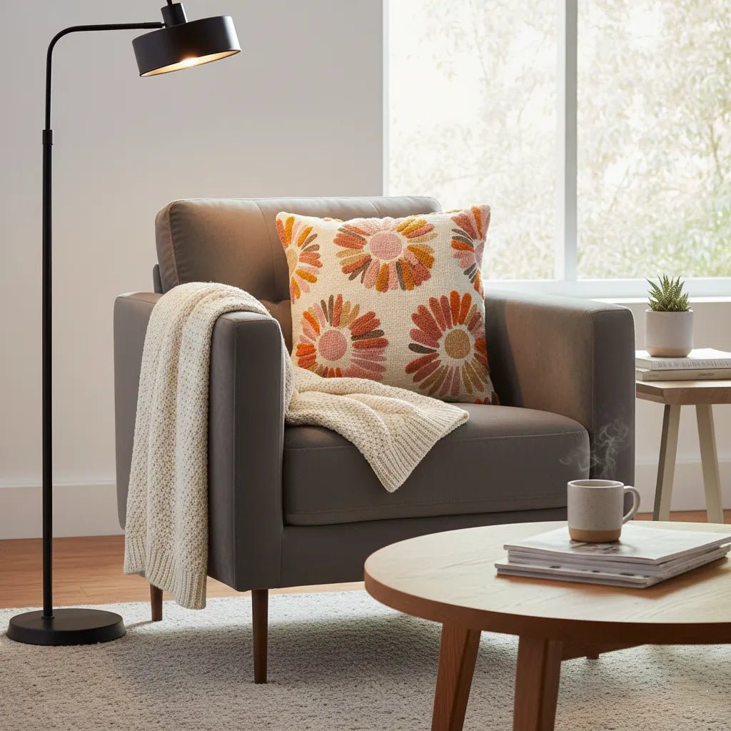 Luna Bloom Tufted – Cushion Cover / Kussenhoes – Warm-Tone Pattern – 45×45 cm – Urbane Hide