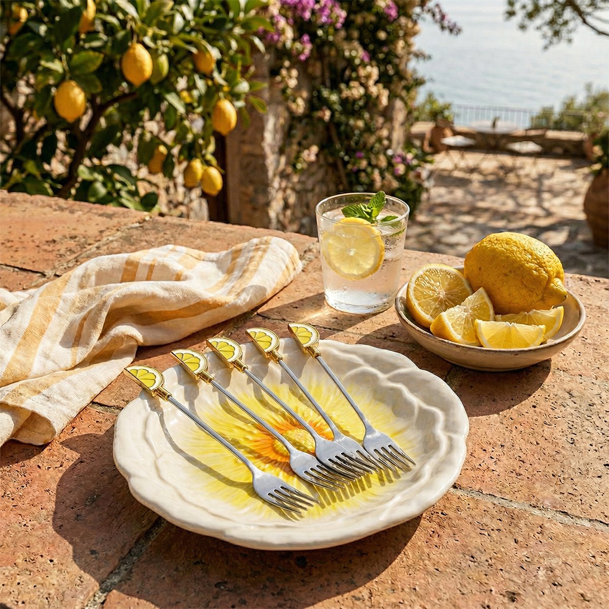 Capri yellow dessert plate 20.5x20.5x2.5cm