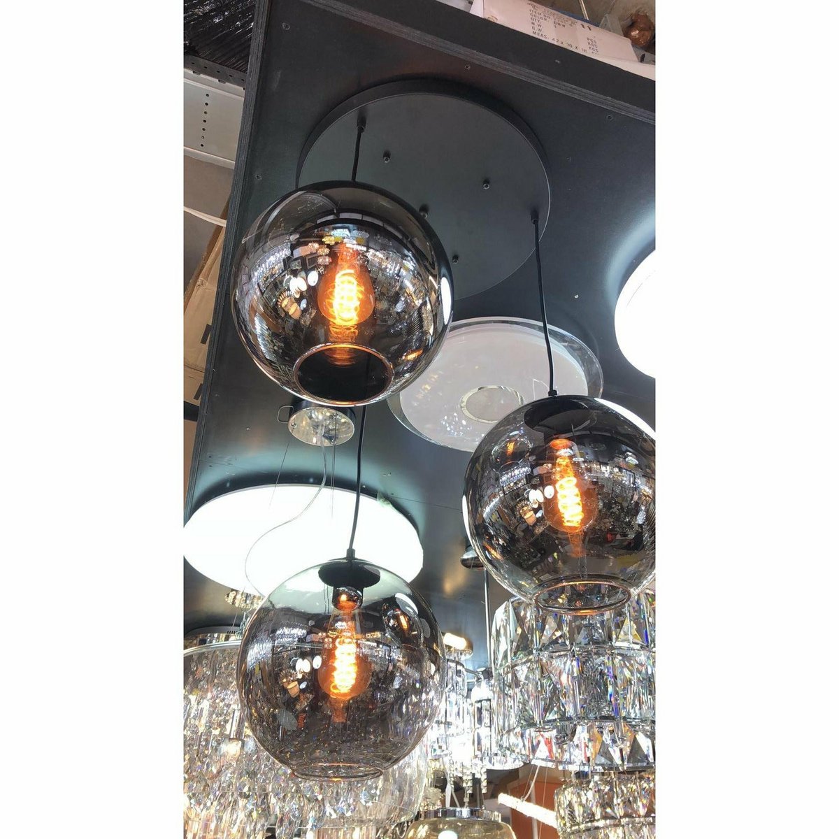 Hanging lamp Smoke Glass 3-Light