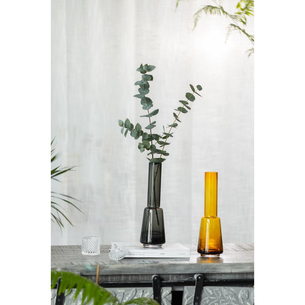 Modern retro design large vase, deep gray color, TYLER14 GRey