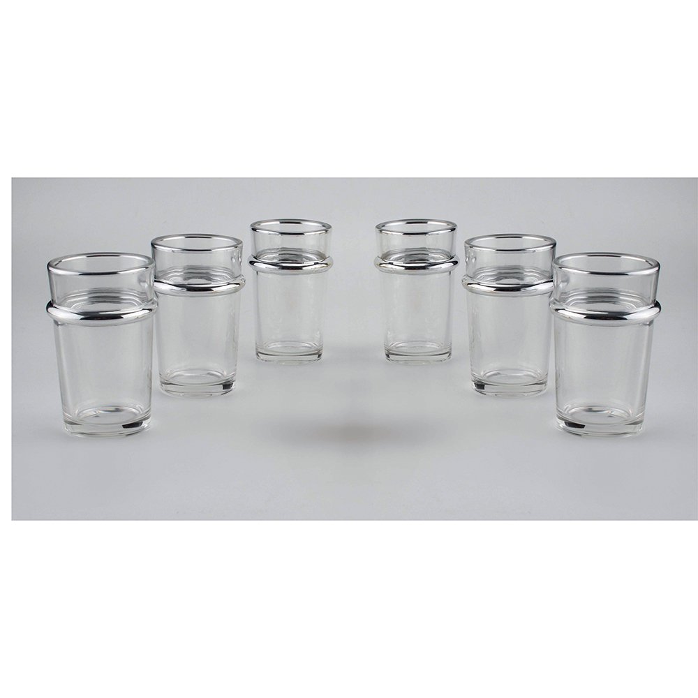 Tekoppar i glas med silverkant 175 ml - 6-pack