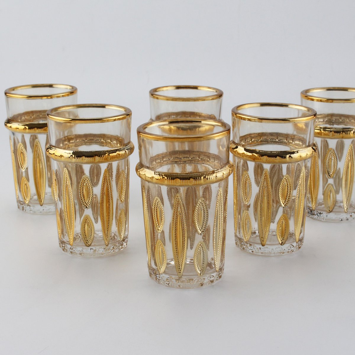 Oriental golden tea cups - Lot of 6
