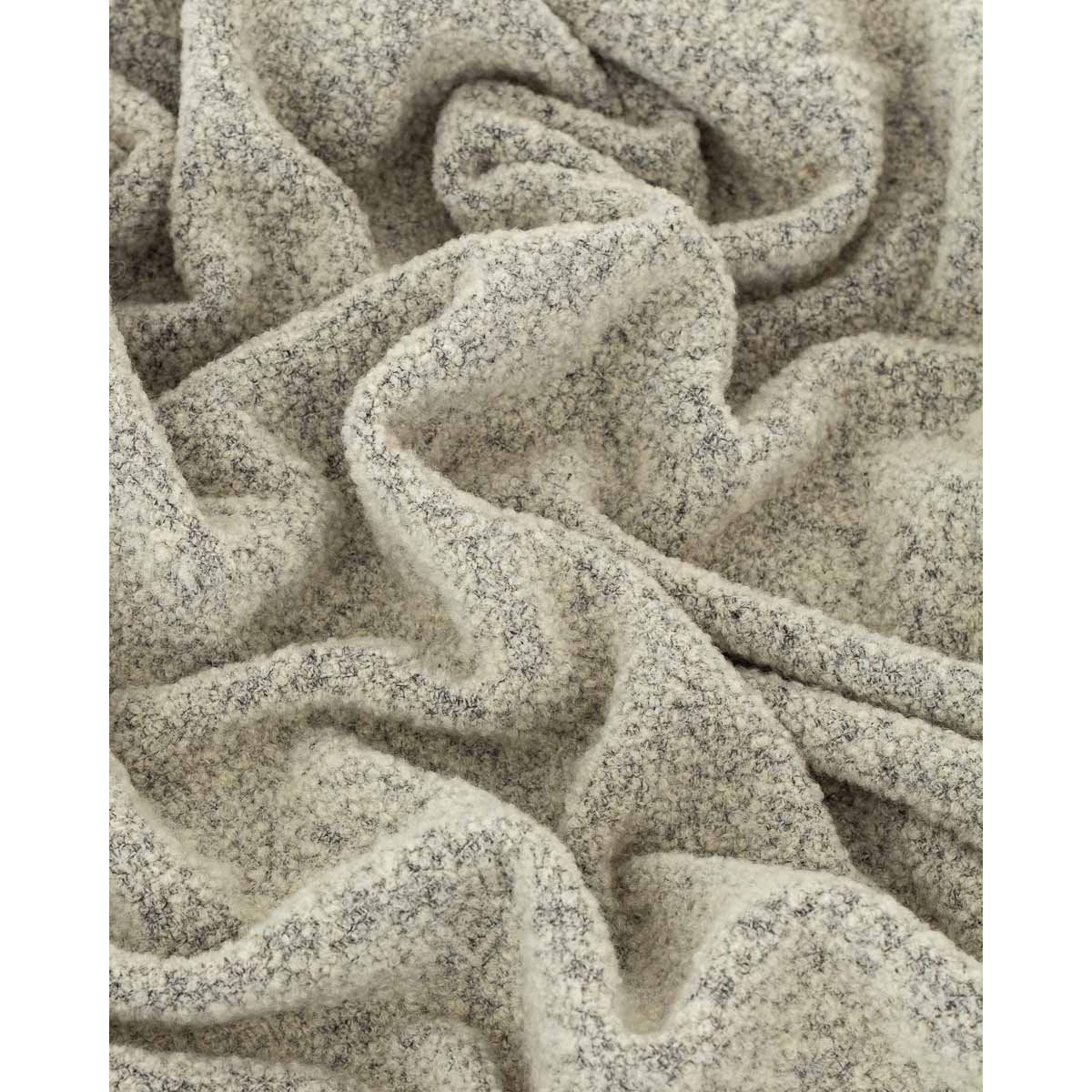Wool bouclé throw blanket PARIS ivory