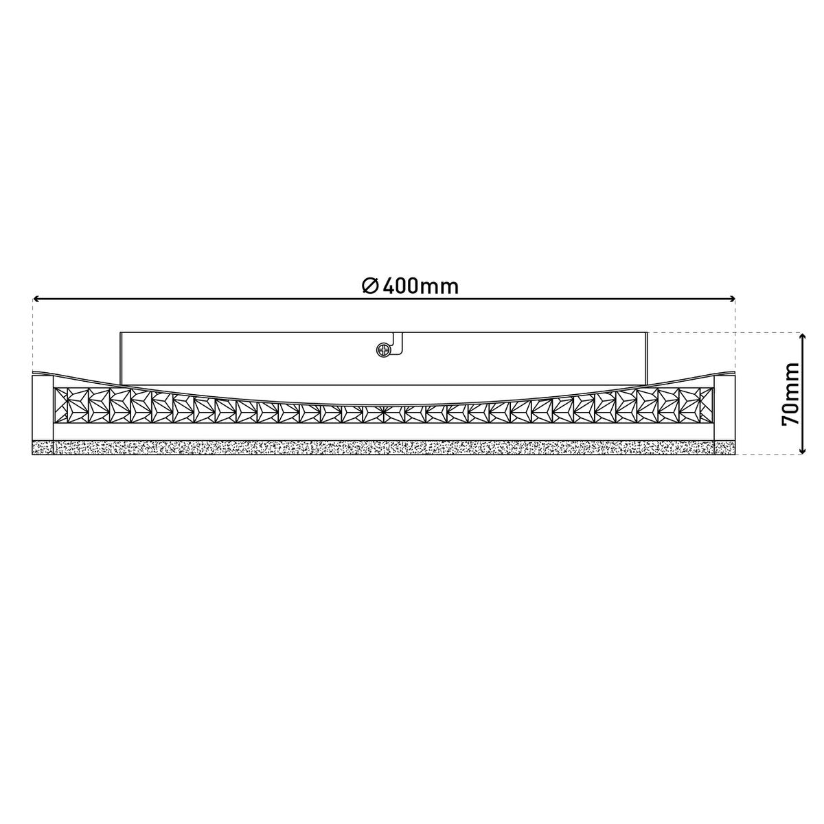 LED-taklampa ARANY, taklampa av metall och plast i svart, med fasta LED-lampor, dimbar, 40 cm diameter