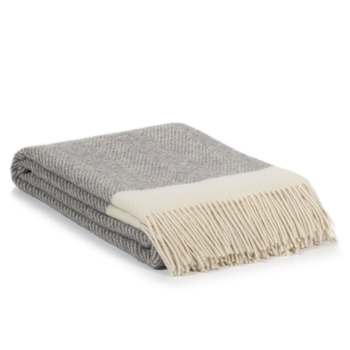 Wool Throw Blanket FLORENCE grey