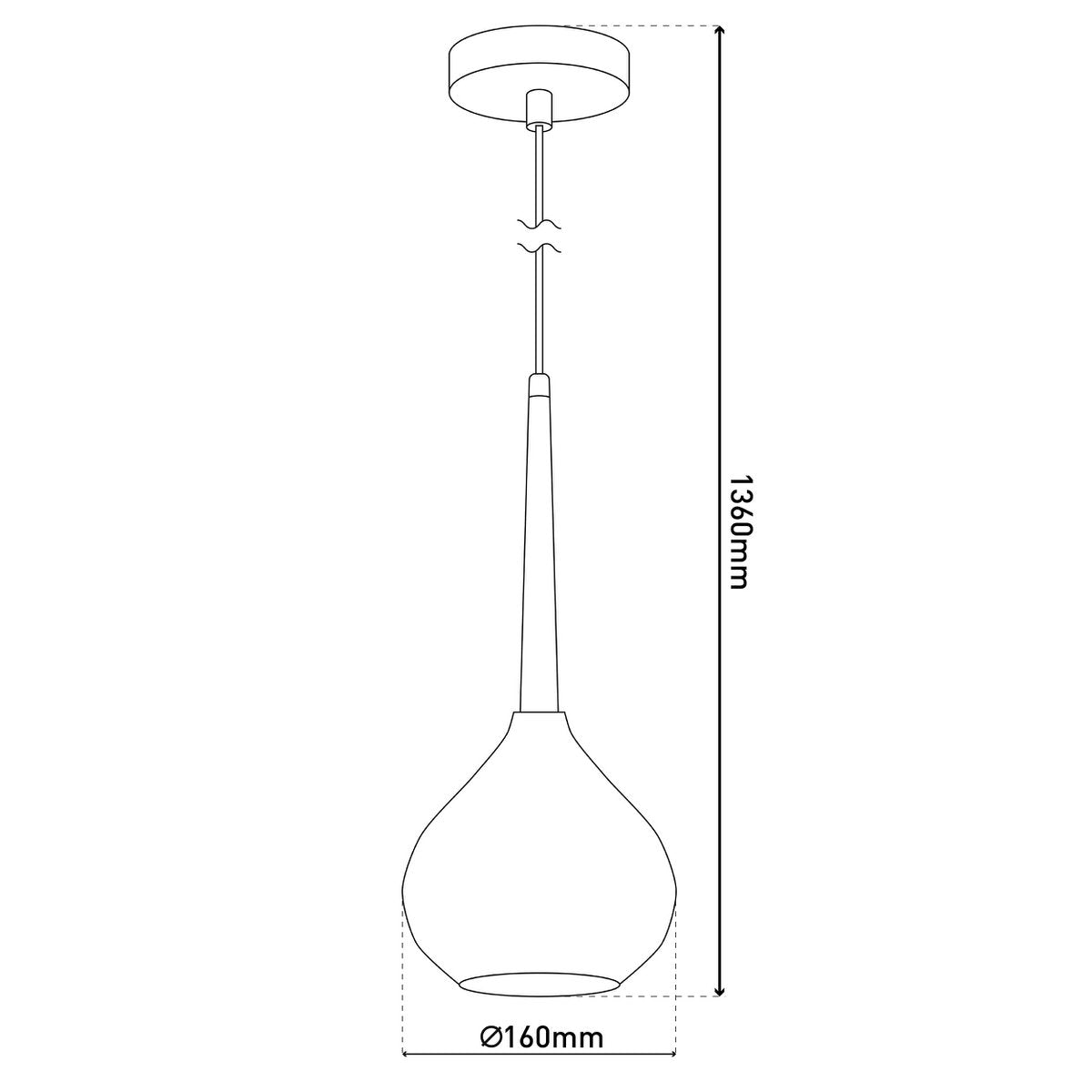 Pendant lamp "Vaso", hanging lamp made of metal and smoke glass in anthracite, with E14 version, for dining room, living room, hall or office, with an Øvon 16 cm