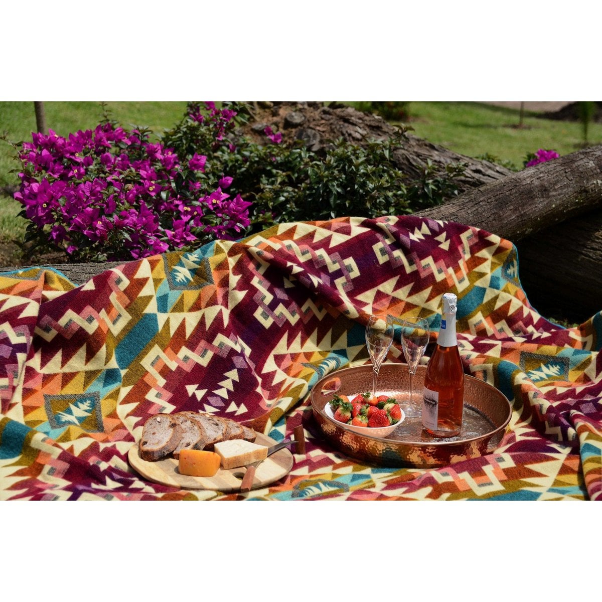 Ecuadorian alpaca blanket | native blanket | Chimborazo Pink
