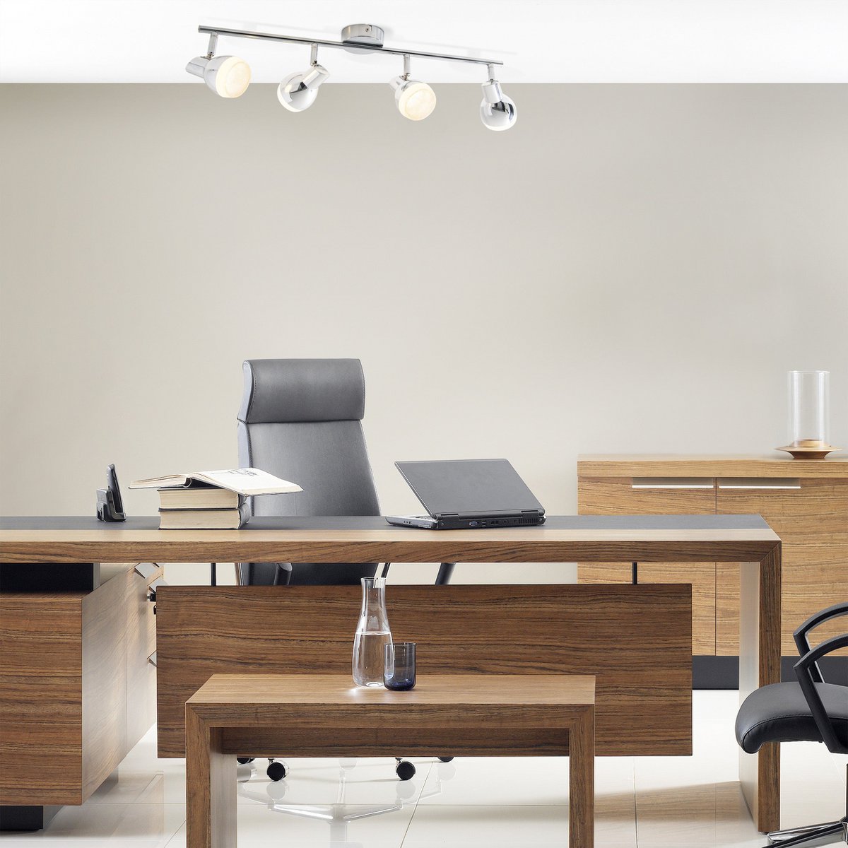 4 LED wall and ceiling rail "Chromey"