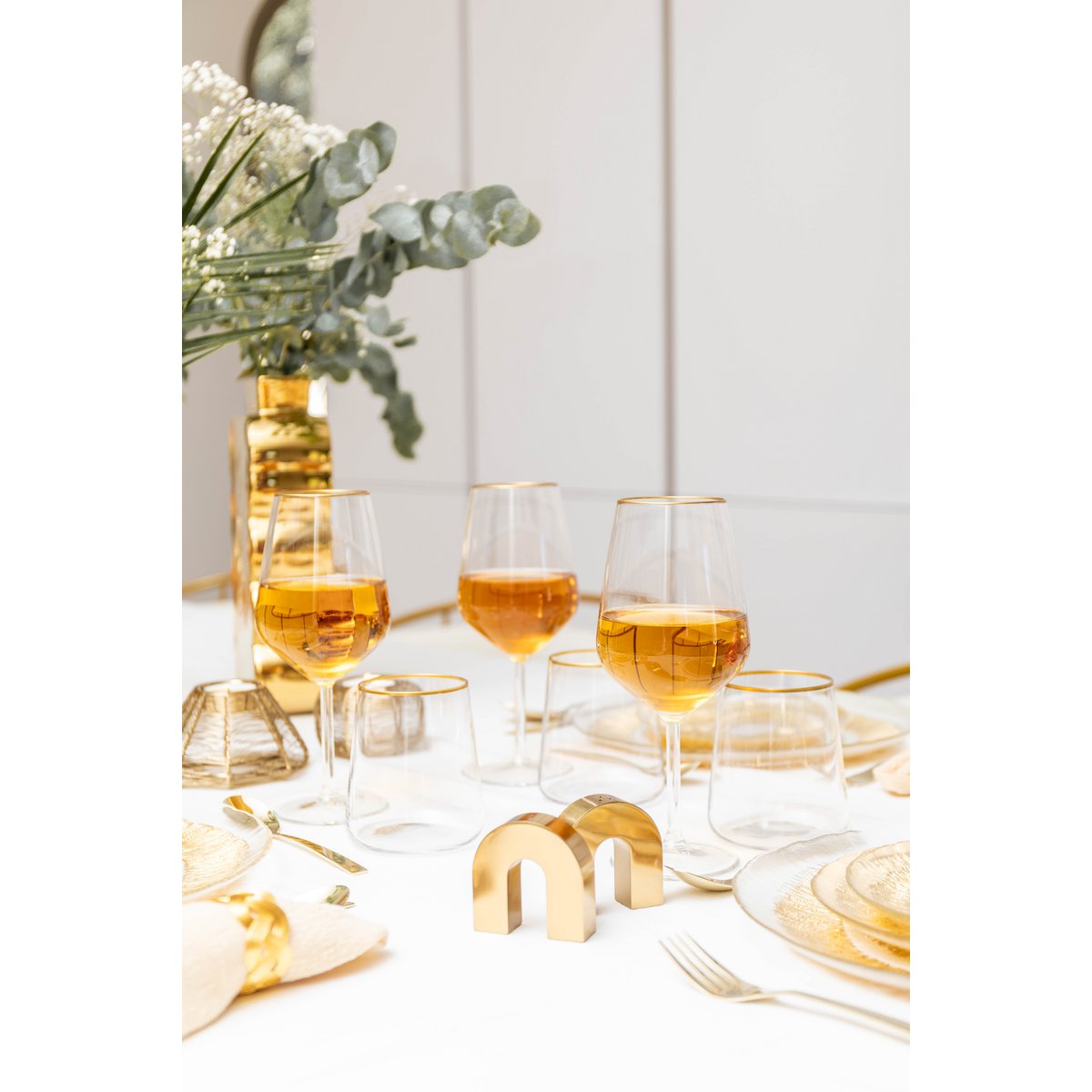 Matt golden wine glasses - set of 6