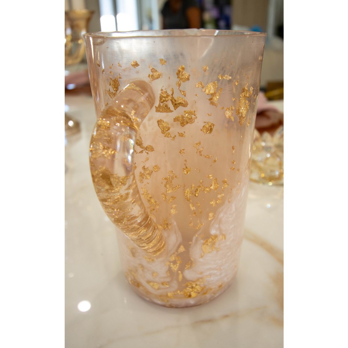 Résine glitter pitcher 12.5x12.5x21cm