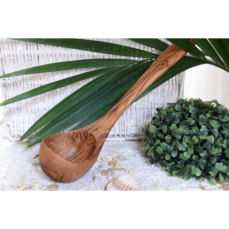 Ladle for kitchen & sauna 25 cm made of olive wood