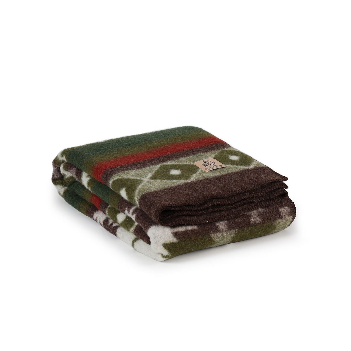 Wool bed Blanket TRIBE - single - green