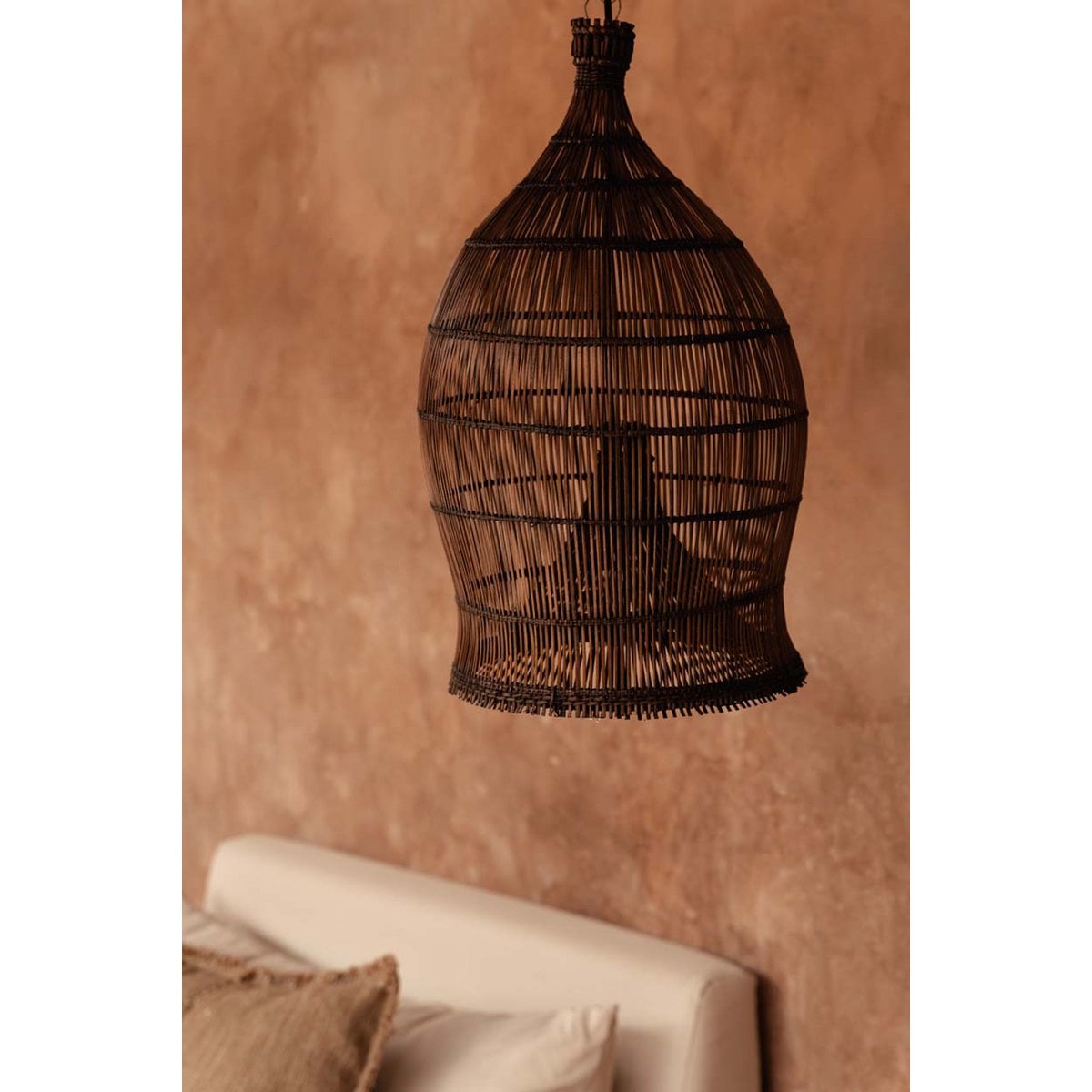 The Woven Bell Pendant - Dark Walnut - S