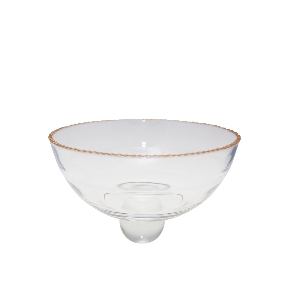 Saladiär med guldkant i glas 23,5x23,5x15,5cm
