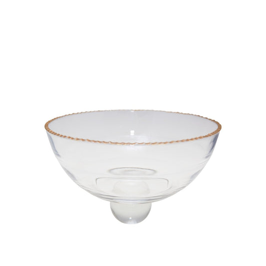 Saladier golden edge on glass 23.5x23.5x15.5cm