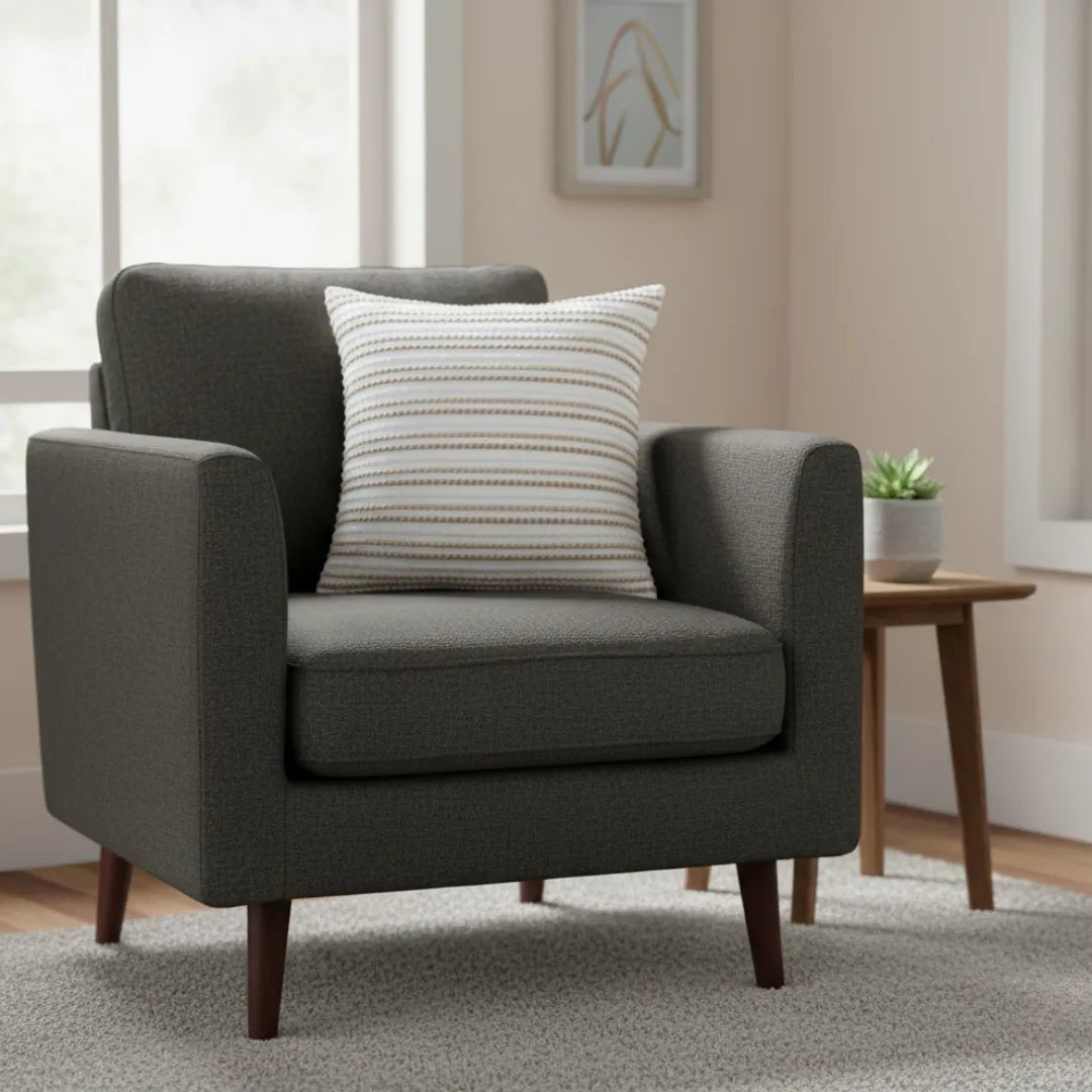 Beige randigt – Kuddfodral / Kussenhoes – 45×45 cm – Urbane Hide