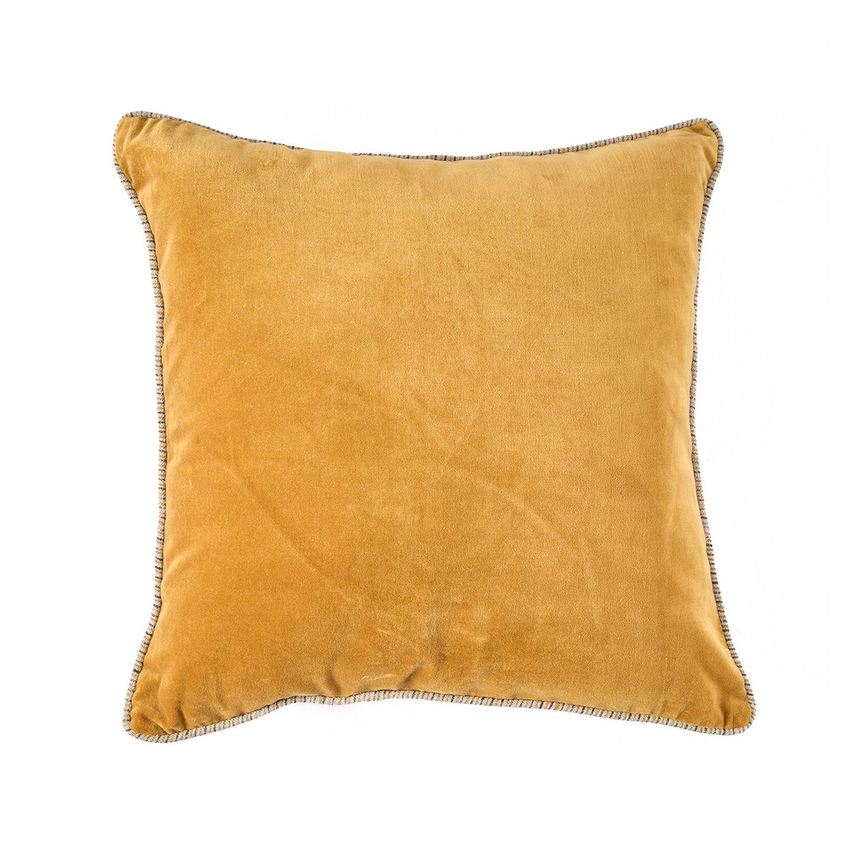 Kuddfodral Sammet Krossad - Senapsgul - 50x50