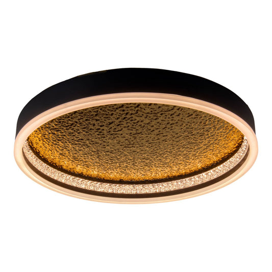 LED-taklampa ARANY, taklampa av metall och plast i svart, med fasta LED-lampor, dimbar, 40 cm diameter
