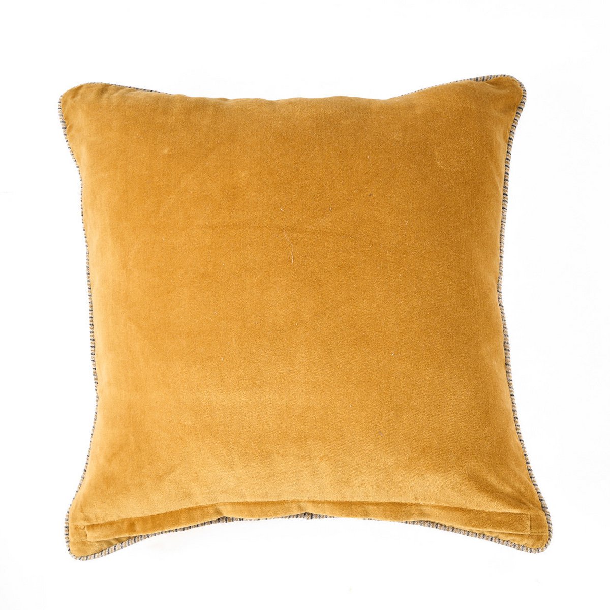 Kuddfodral Sammet Krossad - Senapsgul - 50x50
