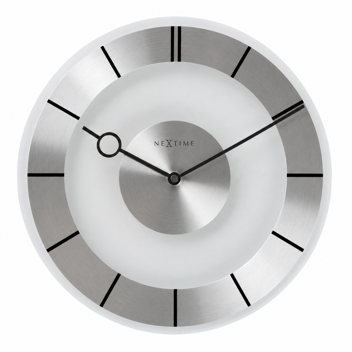 Wall clock - 31 cm - Aluminium - Glass - 'Retro'