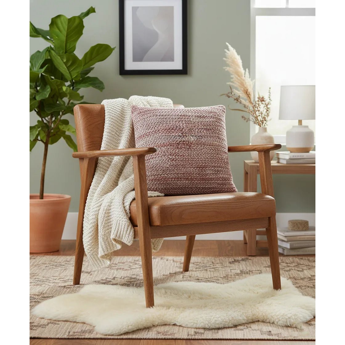 Brown – Cushion Cover / Kussenhoes – Chunky Knit Texture – 45×45 cm – Urbane Hide