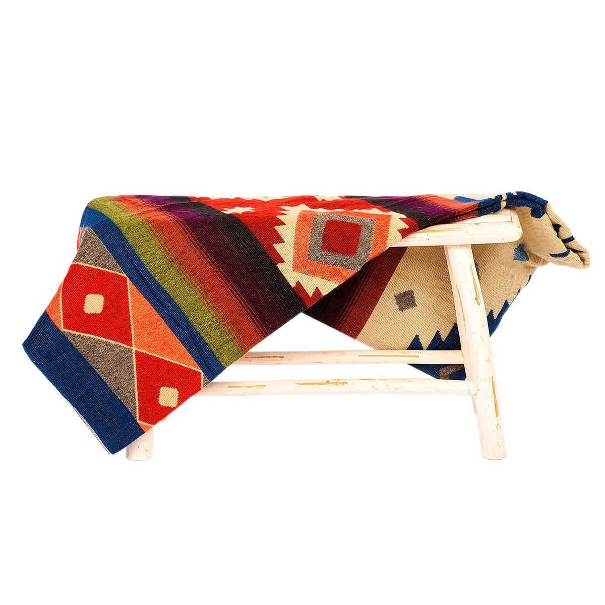 Ecuadorian alpaca blanket | native blanket | Quilotoa Blue