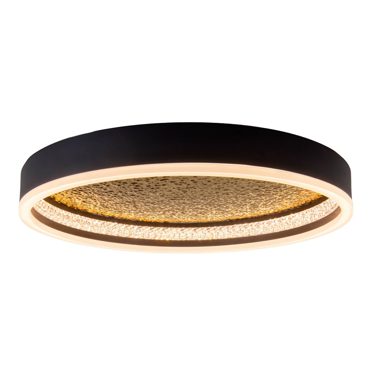LED Deckenleuchte ARANY, Deckenleuchte aus Metall und Kunststoff in Schwarz,, mit fest verbauten LEDs, dimmbar, 40 cm Durchmesser