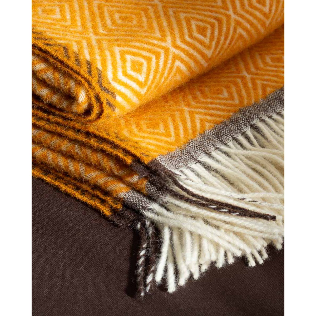Wool Throw Blanket VENEZIA Yellow