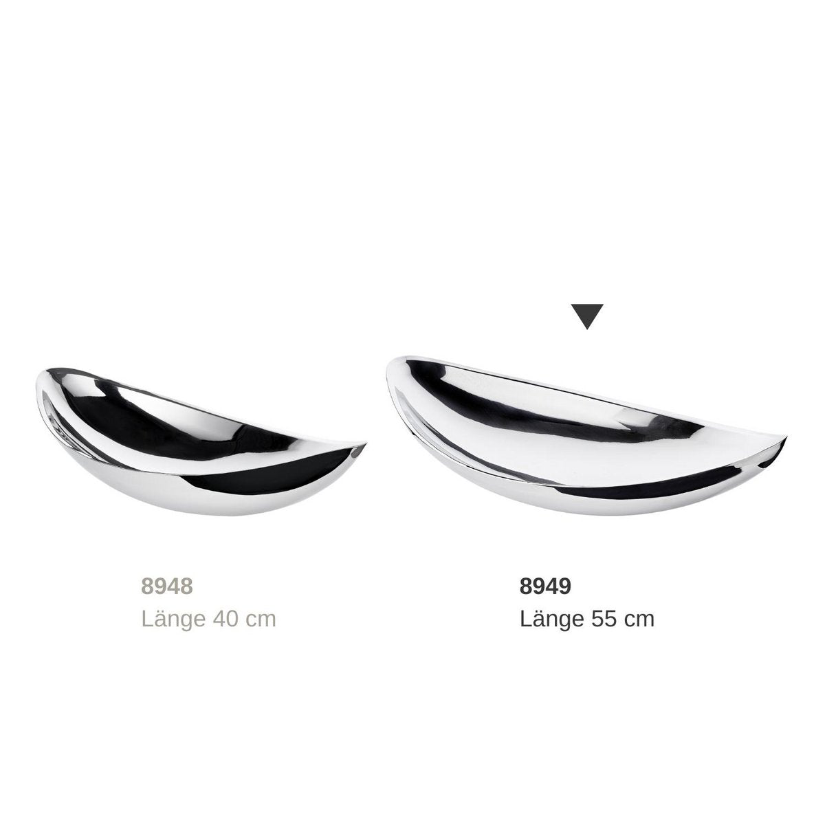 EDZARD bowl decorative bowl Halifax, high-grade steel mirror polished, length 55 cm