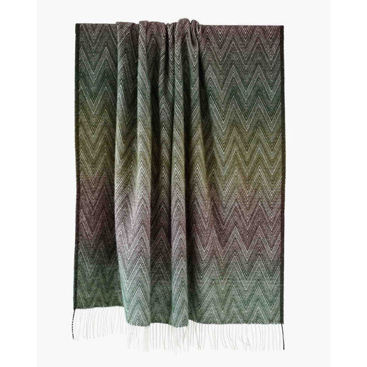 Wool Throw Blanket MANORIA Foresta - multi-colored green