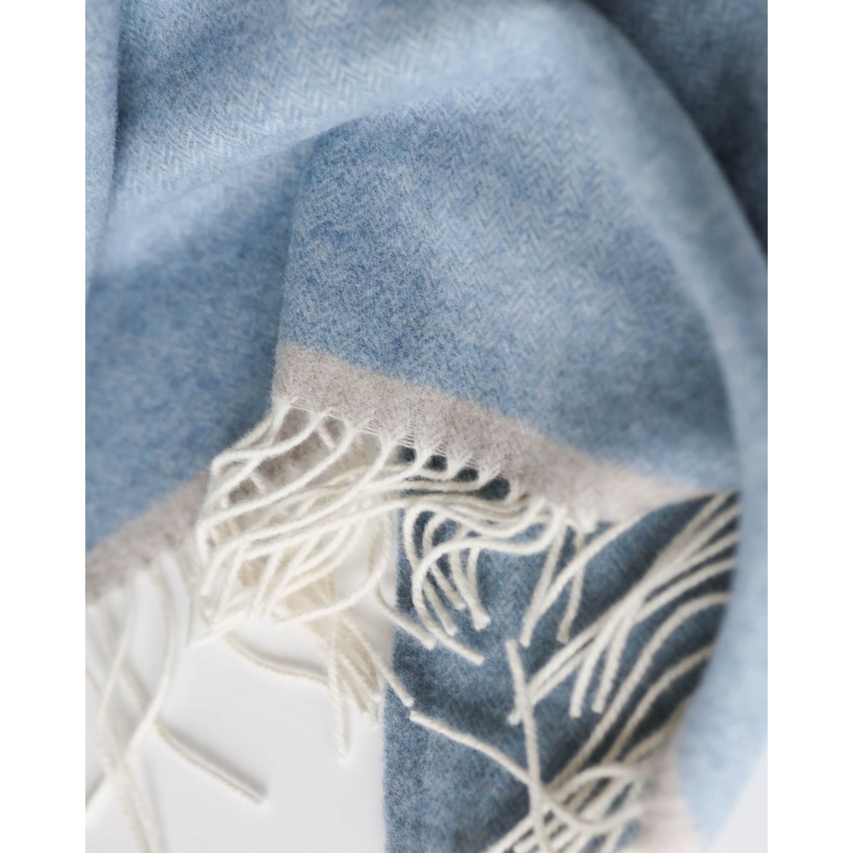 Merino/cashmere Throw Blanket MILANO - blue