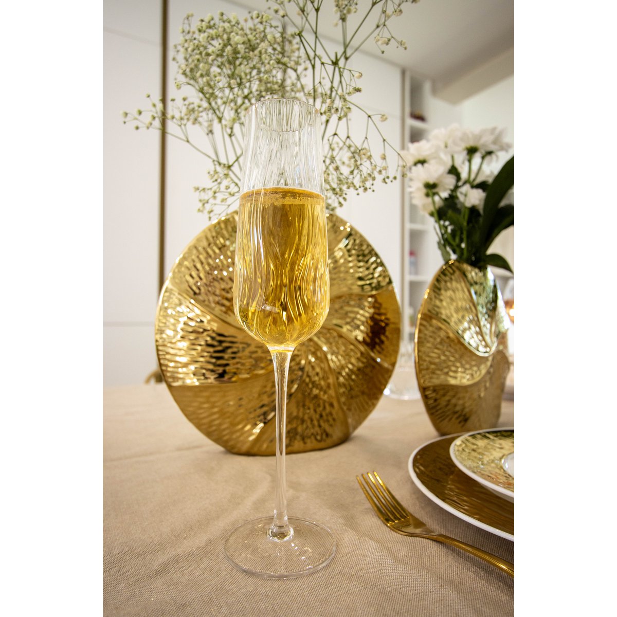 Vague champagne flutes - Lot of 6