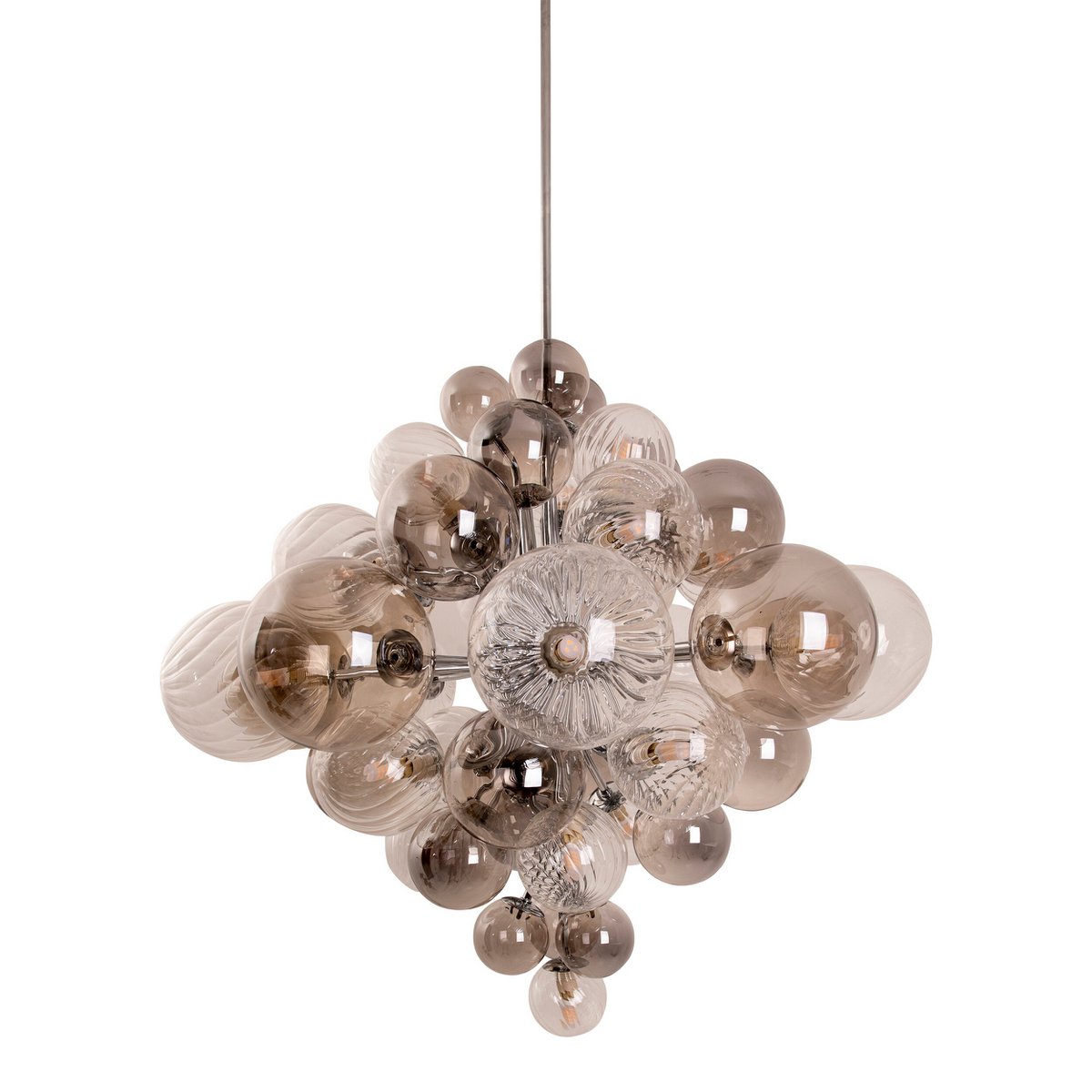 Pendelleuchte "SPHERE" Ø 75cm, au s Metall und Glas mit verschiedenen Strukturen, Beleuchtung für Wohnzimmer, Esszimmer oder Büro.