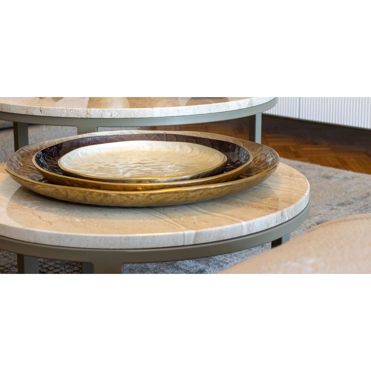 Rund sand dekorativt skuren 48x48x4,5 cm