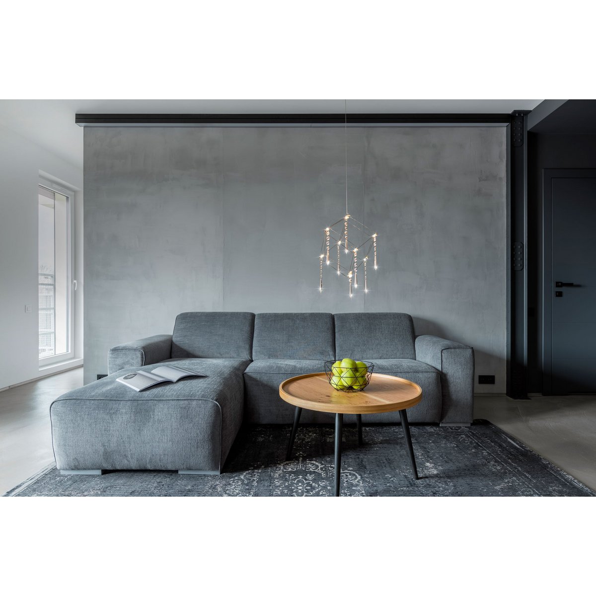 LED pendant lamp "Araneus" metal and plastic in chrome, with firmly built -in LEDs, side length dice approx. 15 cm, lighting for living room, dining room or office