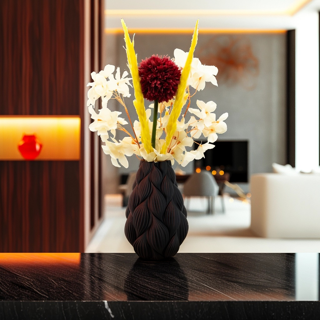 Lamina 3D-vas - 3D-printad vas - Hållbar PLA - Lämplig för konstgjorda blommor