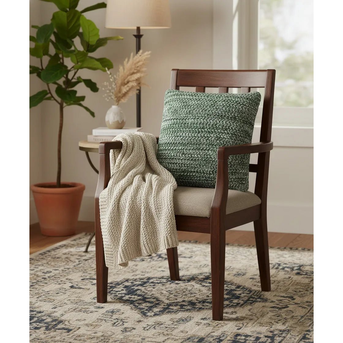 Green – Cushion Cover / Kussenhoes – Chunky Knit Texture – 45×45 cm – Urbane Hide