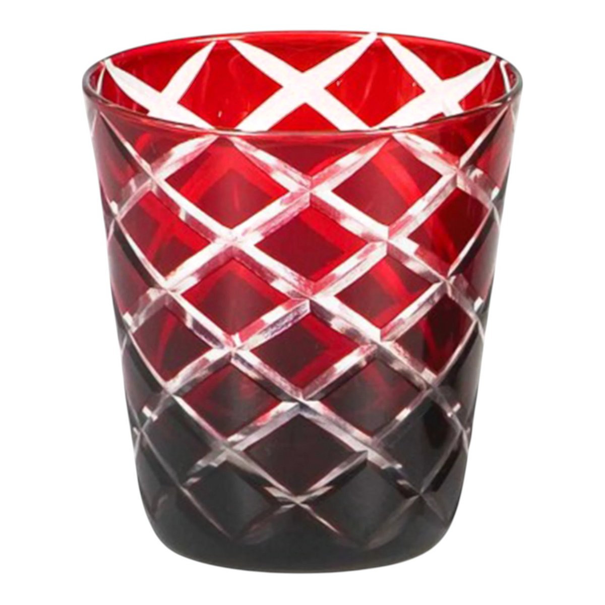 EDZARD set of 6 crystal glasses Dio, red, hand-cut glass, height 10 cm, capacity 0.23 liters