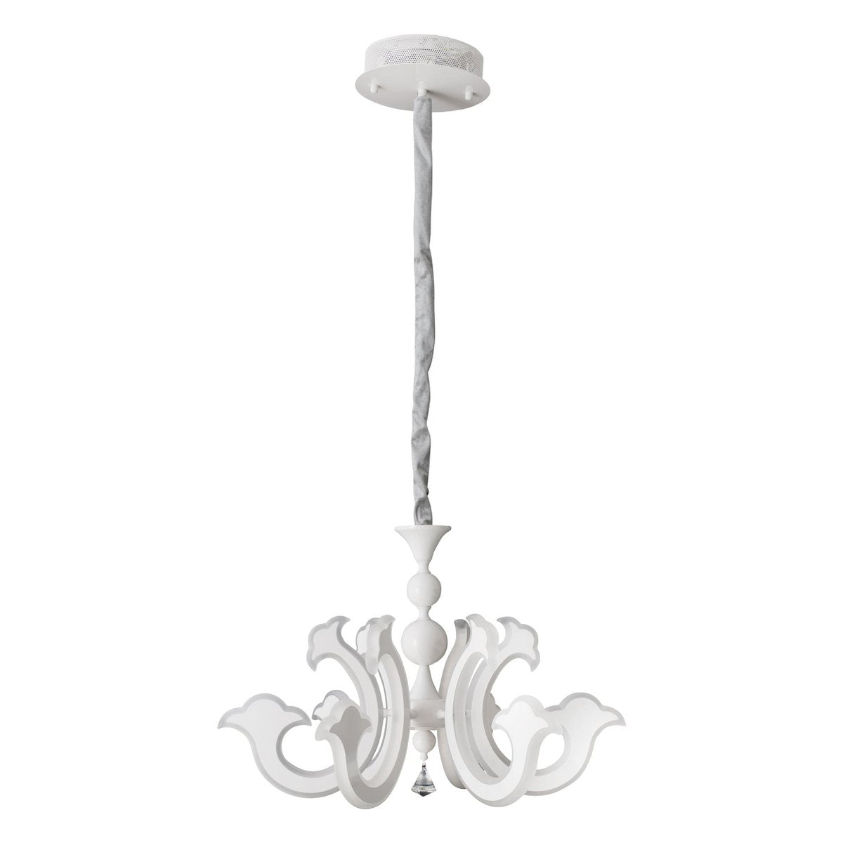 LED crown "Ludwig" white Ø 66cm, with firmly installed LEDs, metal in white