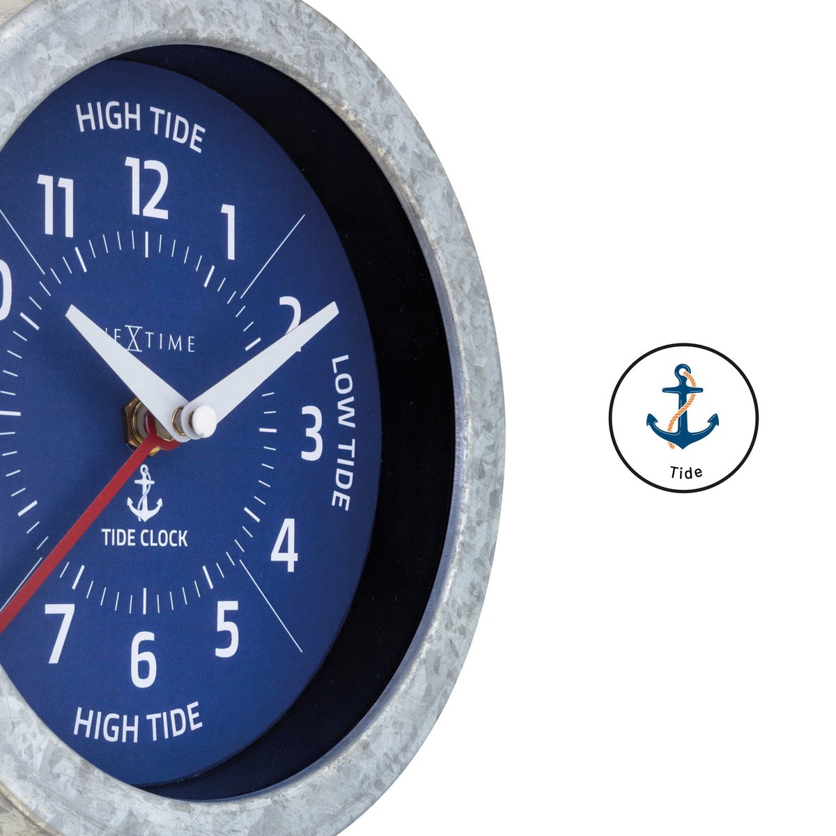 Wall Clock - with Tide Status - 22cm - Galvanized silver/ Tide