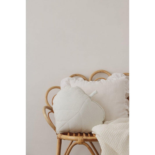 “White” Linen Leaf Pillow