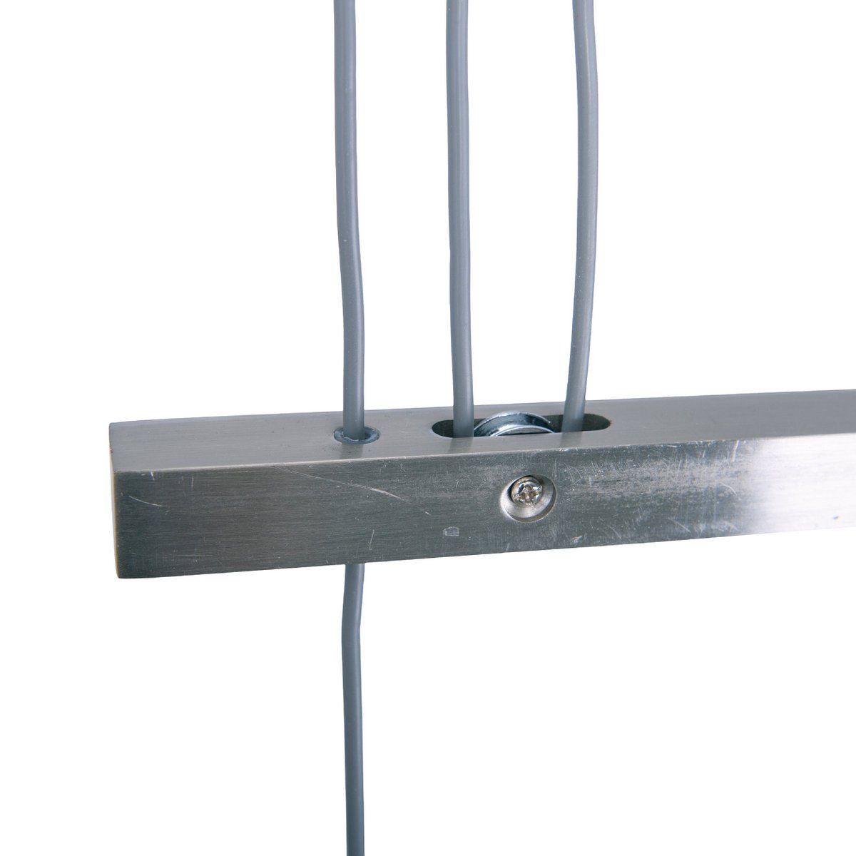 4 pendant lamp "Tilde", classic metal pendulum lamp and textile in gray and white, with E27 frame, height adjustable, 86 cm long, ideal as dining lamp