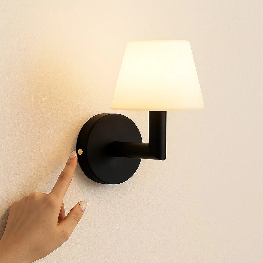 Ted Black Wooden Rechargeable Wall Lamp