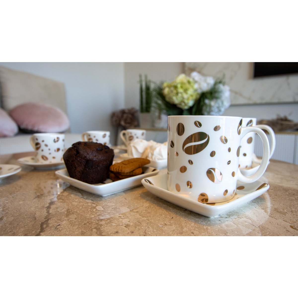 Muggar av kaffebönor - Parti om 4