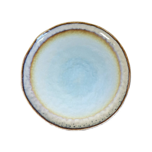 Turkos platt tallrik i porslin 27x27x1,6cm